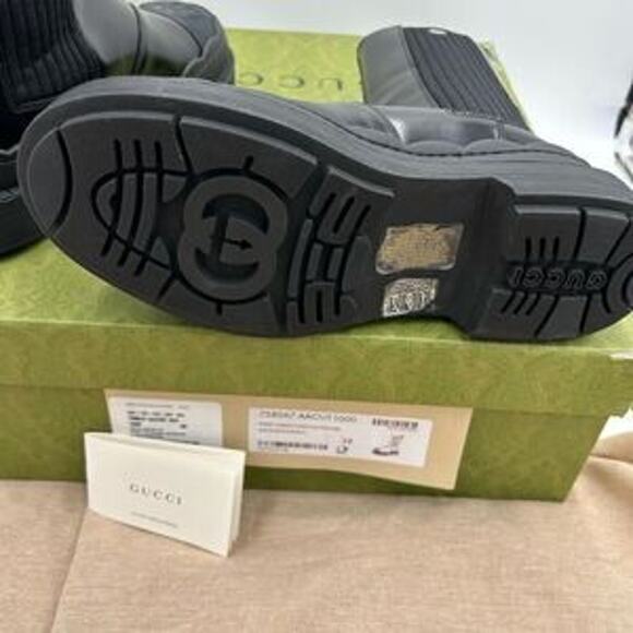Women women’s Gucci interlocking G leather boots size 38 made in Italy - Picture 5 of 13